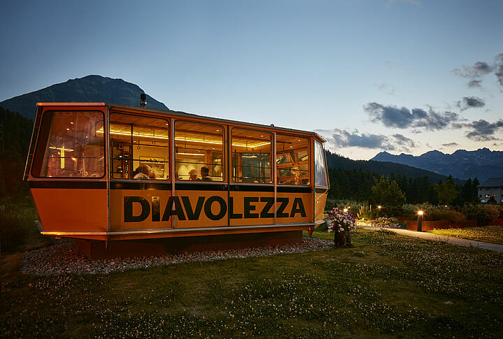 Fondue in der Diavolezza-Gondel in Pontresina